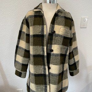EUC Madewell Belrose Shirt-Jacket in Maran Plaid